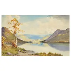 Edward Horace Thompson, Loch Voil near Callander with silver birch, watercolour