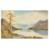 Edward Horace Thompson, Loch Voil near Callander with silver birch, watercolour