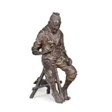 Pascquale Fosca, Anziano bevitore in costume ciociaro, Bronze, Bronze