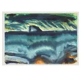 Approaching Storm, Bass Rock by John Houston Obe Rsa Rsw Rgi Ssa, watercolour and pencil, sold Jun 2026