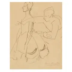 Dame Laura Knight, Ra, Rws, Studies of ballet dancers, two works, pencil