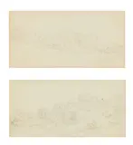John Glover Ows, Hampstead Heath, three views, pen and ink, one with wash