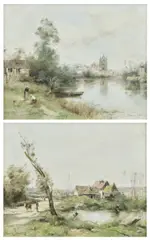 Maurice Levis, French landscapes, a pair, oil on canvas