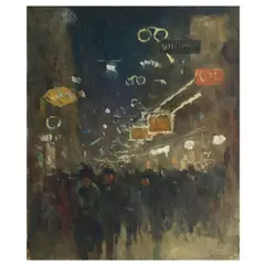 Jules-Alexandre Grün, A Parisian street scene, oil on canvas