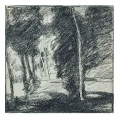The woods, believed to be St Palais by John Duncan Fergusson, conté, offered Mar 2026