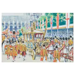 Albert Brenet, The Coronation of Queen Elizabeth II, gouache