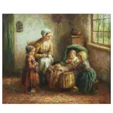 Cornelis Carel Verschuur Bouter, In the nursery, oil on canvas