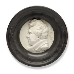 David d'Angers, plaster profile portrait relief of Captain Sir John Ross (Scottish, 1777-1856), plaster