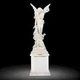 Ferdinando Vichi, impressive carved white marble figural group of 'Cupid and Psyche', together with a later white Carrara marble plinth, marble