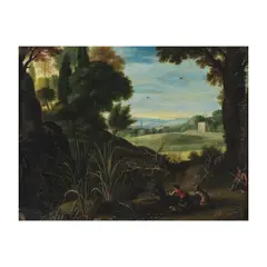 Marten Ryckaert, La chasse aux canards, oil on copper