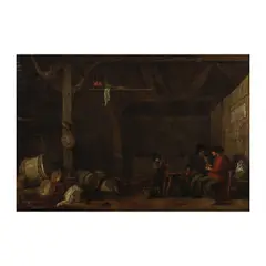 David Ryckaert III, Scène de taverne avec fumeurs, oil on panel