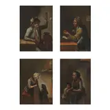frères Le Nain, Etude de Figures, oil on panel