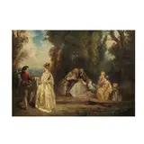 Jean-Baptiste Pater, Scène galante avec Louis XV, oil on panel