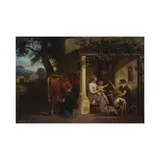 Jean-louis Demarne, L'heureuse famille attendant la traite, oil on panel
