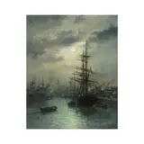 Louis Etienne Timmermans, Marine à voile et à vapeur, oil on canvas