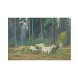 Boris Vladimirsky, Chèvres dans la forêt, oil on board