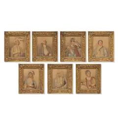 Samuel De Wilde, Portraits of Georgian actors: Charles Farley, Henry Johnston, Nanette Johnston, George Cooke, Samuel Simmons, John Quick and John Fawcett, graphite and watercolour on wove paper
