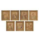 Samuel De Wilde, Portraits of Georgian actors: Charles Farley, Henry Johnston, Nanette Johnston, George Cooke, Samuel Simmons, John Quick and John Fawcett, graphite and watercolour on wove paper
