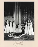 Cecil Beaton, The Queen with her Maids of Honour, 2 June 1953, Bromide print, mounted to card, the card signed by Her Majesty Queen Elizabeth II
