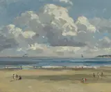 Campbell Archibald Mellon, At the Beach, oil on board