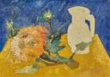 Bernard Lorjou, Still life with flower and jug, oil on canvas