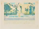 Patrick Procktor, R.A., R.W.S., Favourites Courtyard, Aquatint in colours, 1972, on wove paper