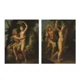 English School, Bacchus and Ariadne; and Apollo and Daphne, a pair, oil on canvas