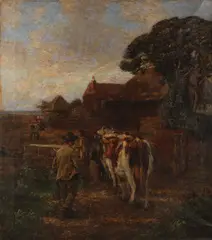 James Charles, Bringing in the cattle, oil on canvas