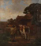 James Charles, Bringing in the cattle, oil on canvas