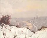 Albert Malet, 'Vue de Bousecours sous la neige', oil on canvas