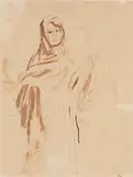 R.A. Augustus Edwin John O.M., Study for Composition No. 17, pen and ink and ink on paper