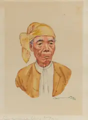 Thein Han, A set of nine Burmese portraits, watercolour heightened with white and traces of pencil