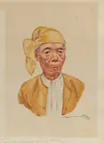 Thein Han, A set of nine Burmese portraits, watercolour heightened with white and traces of pencil