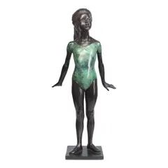 James Butler R.A., Little Dancer in Leotard, bronze with a black and green patina