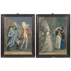 Samuel Hieronymus Grimm, 'Be not amaz'd Dear Mother - It is indeed your Daughter Anne'; 'Welladay! is this my son Tom!', In period frames. Together with another print 'Lady Time Present & Lady Time Past' 33 x 25.4cm. (3)