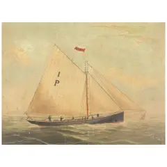 George Mears, Pilot cutter No.1 sailing off the coast, oil on board