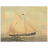 George Mears, Pilot cutter No.1 sailing off the coast, oil on board