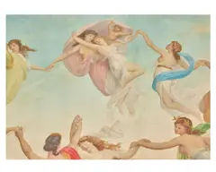 A ceiling painting of dancing nymphs by Italian School, oil on canvas (unstretched), offered Feb 2026