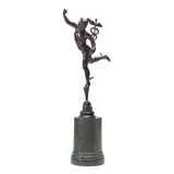 Giambologna, late 19th century patinated bronze model of Mercury, patinated bronze