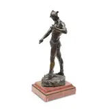 André Paul Arthur Massoulle, patinated bronze figure of a Gaul warrior, patinated bronze