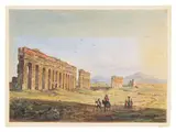 Jacob George Strutt, The Claudian Acqueduct in the Roman campagna, oil on card