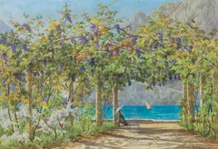 Madeline Frances Marrable, Pergola, Lago Di Garda, watercolour