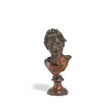 Vincenzo Gemito, patinated bronze miniature bust of a fisher boy, patinated bronze