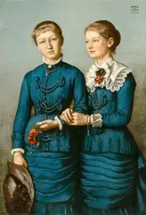 Hans Thoma, Milly und Else Haag, 1883, Öl auf Papier auf Leinwand