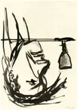 Georg Baselitz, Ohne Titel (Trinker), 1981, Tusche auf Papier