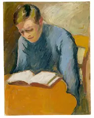 Porträt Helmuth Macke by August Macke, 1909, Öl auf leinenstrukturiertem Karton, auf Karton aufgezogen, sold Nov 2019