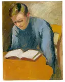 August Macke, Porträt Helmuth Macke, 1909, Öl auf leinenstrukturiertem Karton, auf Karton aufgezogen