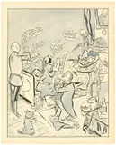 Ihr Flehen und unser Fluch (Dem Kapital zum 1. Mai) by George Grosz, 1925, Aquarell, Rohrfeder und Feder in Tusche auf festem Papier, sold May 2019