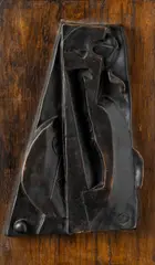 Otto Gutfreund, Head, 1919, patinated bronze, wood