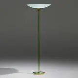 Pietro Chiesa, Floor lamp, c. 1940, brass, brass-plated aluminum, glass